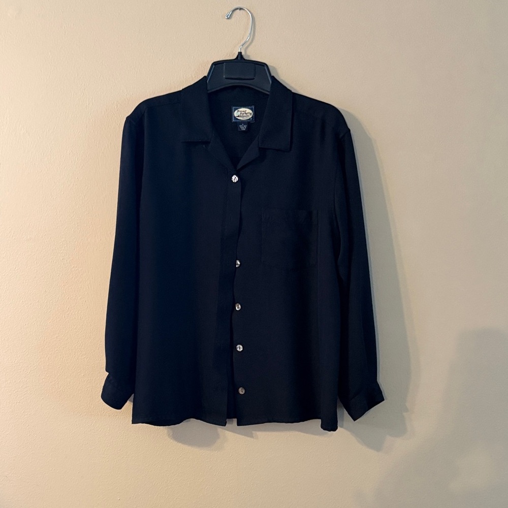 Tommy Bahama Black Silk Shirt Size Small